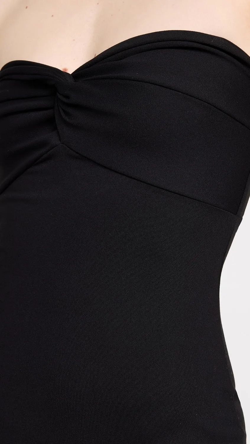Susana Monaco Twist Front Tube Black Mini Dress