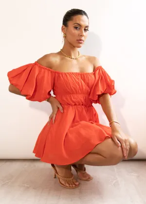 Tami Off Shoulder Dress - Orange