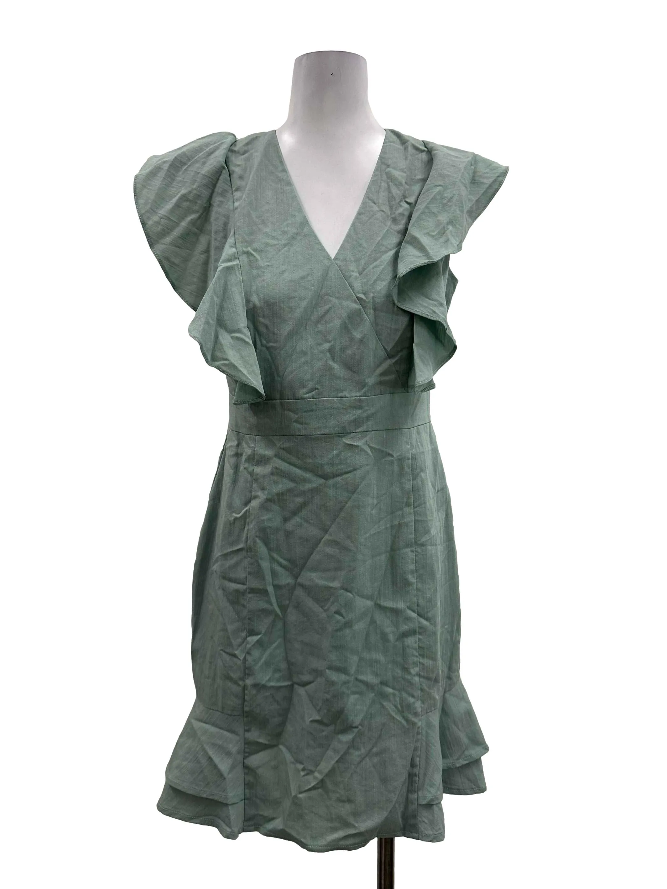 Teal Green Ruffled Dress