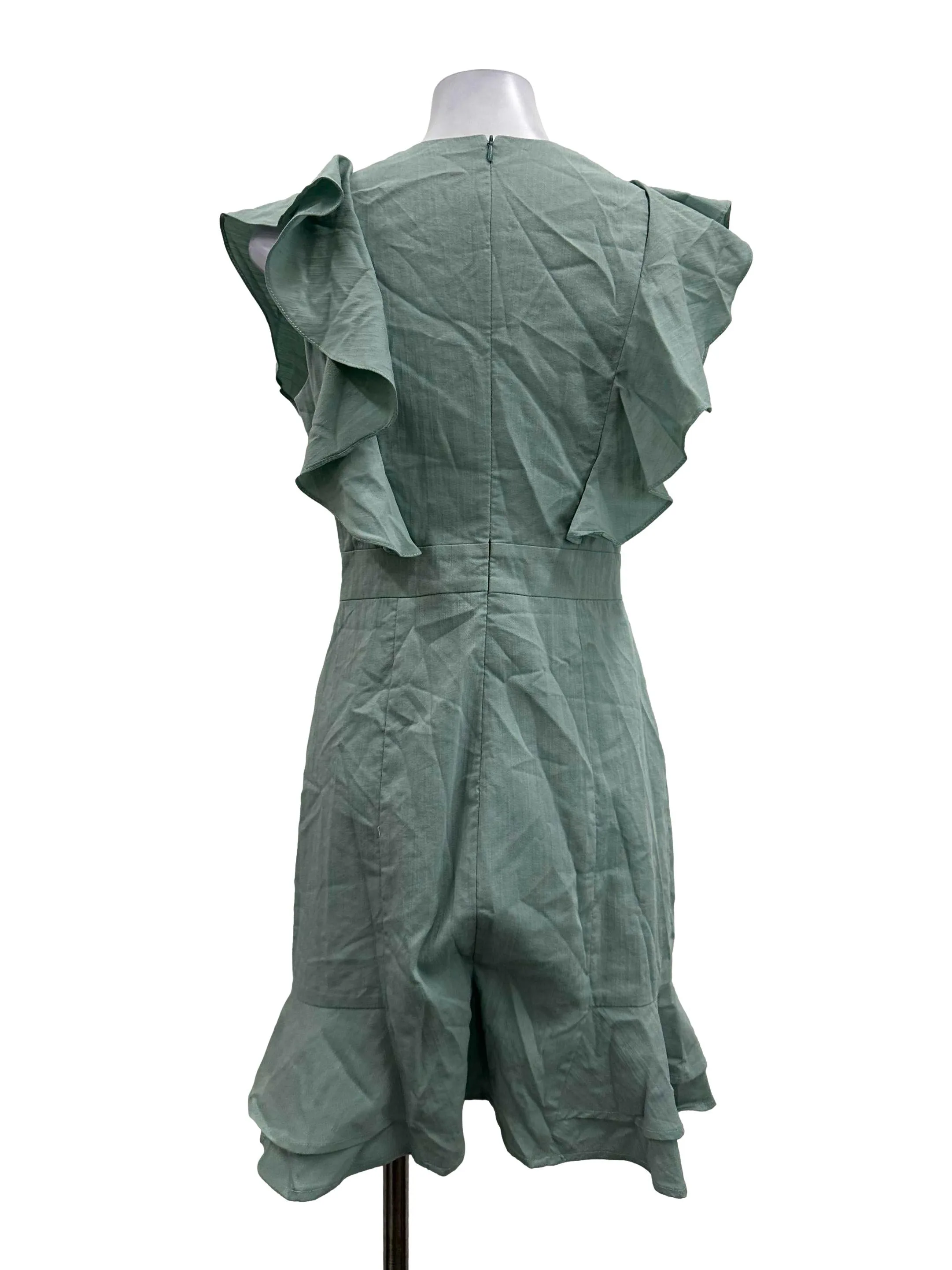 Teal Green Ruffled Dress