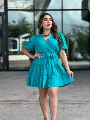 Teal Mini Dress