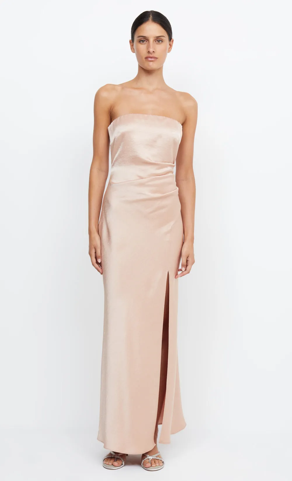 THE DREAMER STRAPLESS DRESS - ROSE GOLD
