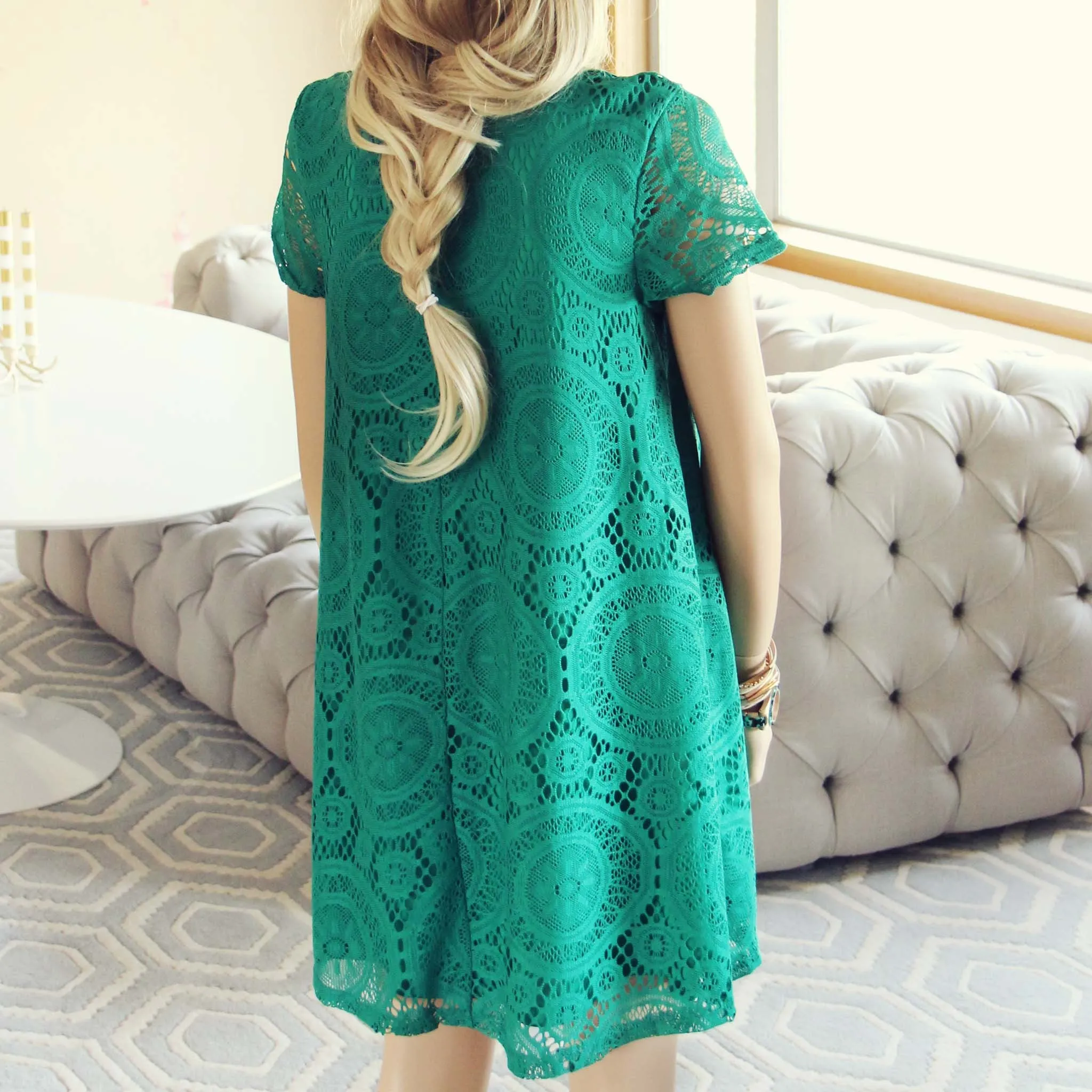 The Santa Clara Lace Dress in Green