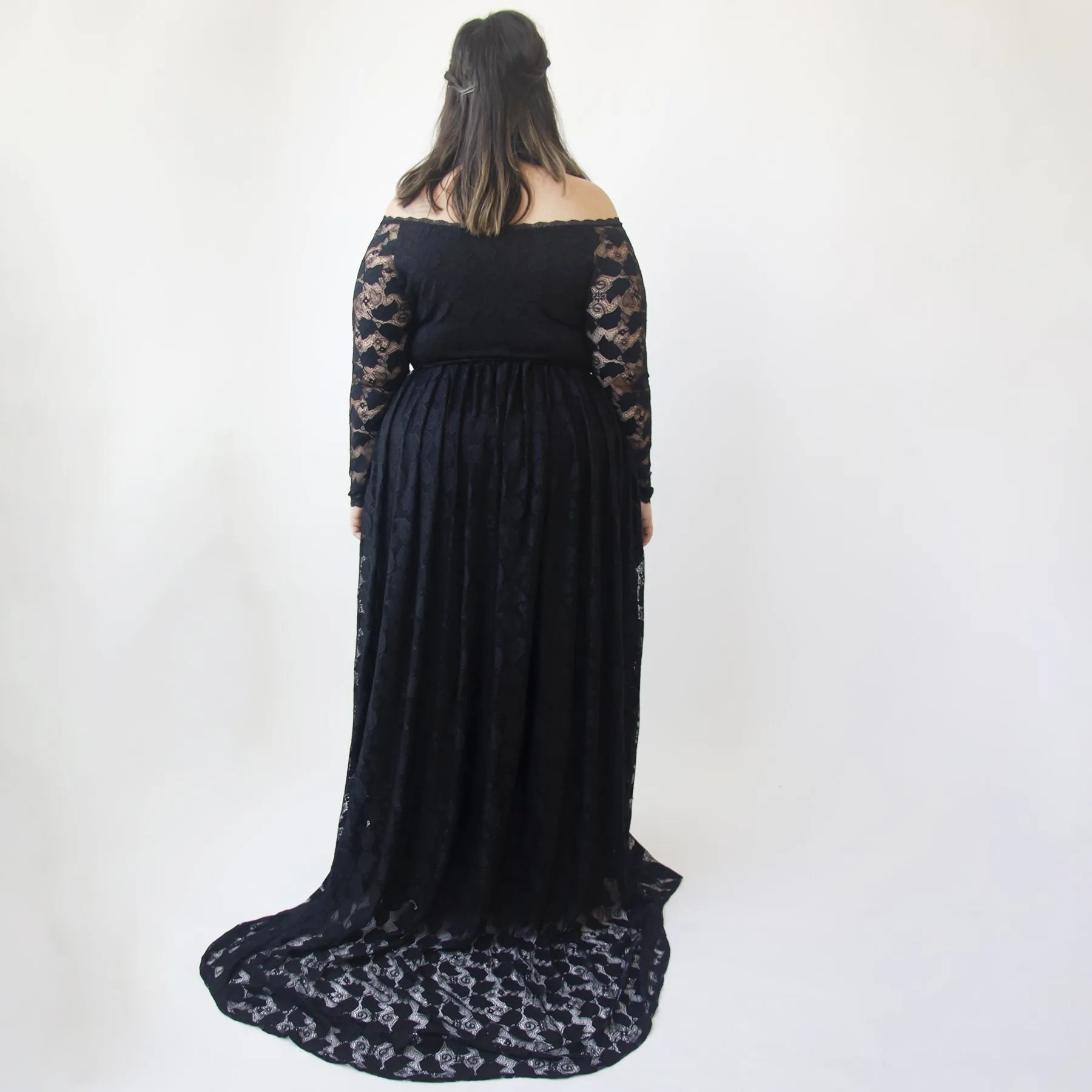 Train off the shoulder dress #1335
