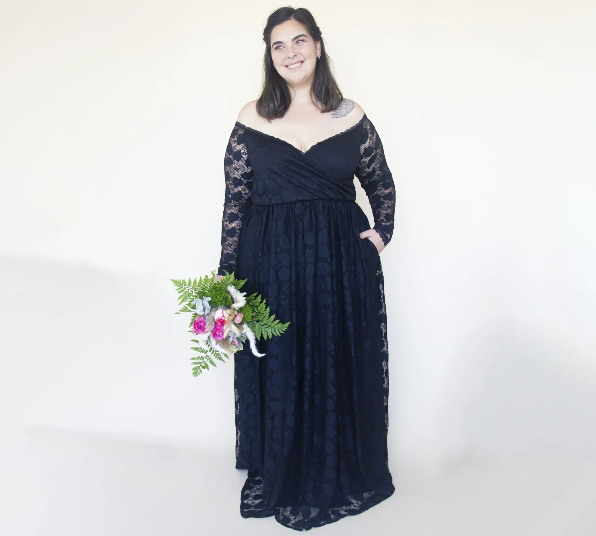 Train off the shoulder dress #1335