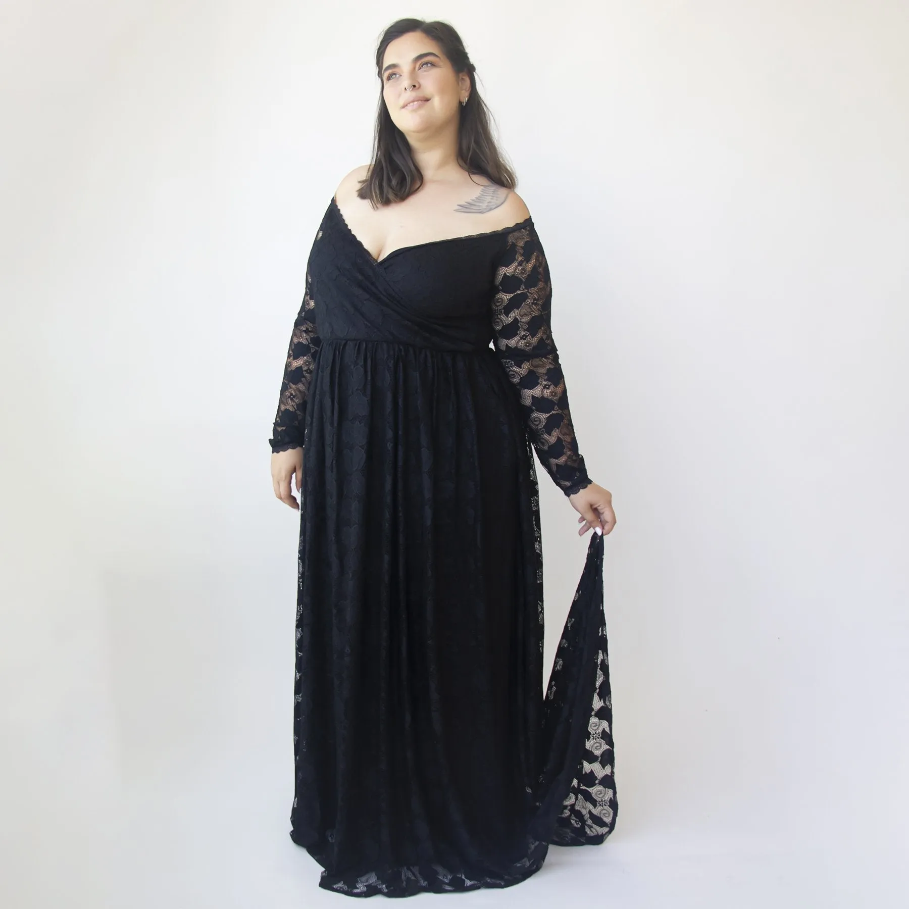 Train off the shoulder dress #1335