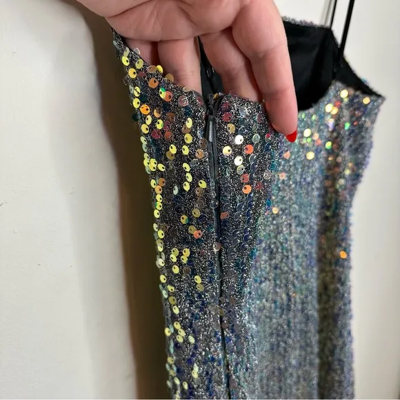 Urban Outfitters Holographic Sequin Mini Dress Size Small