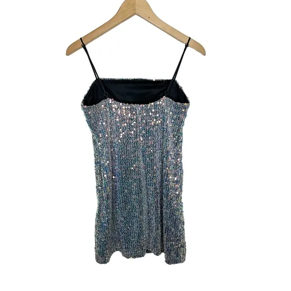 Urban Outfitters Holographic Sequin Mini Dress Size Small