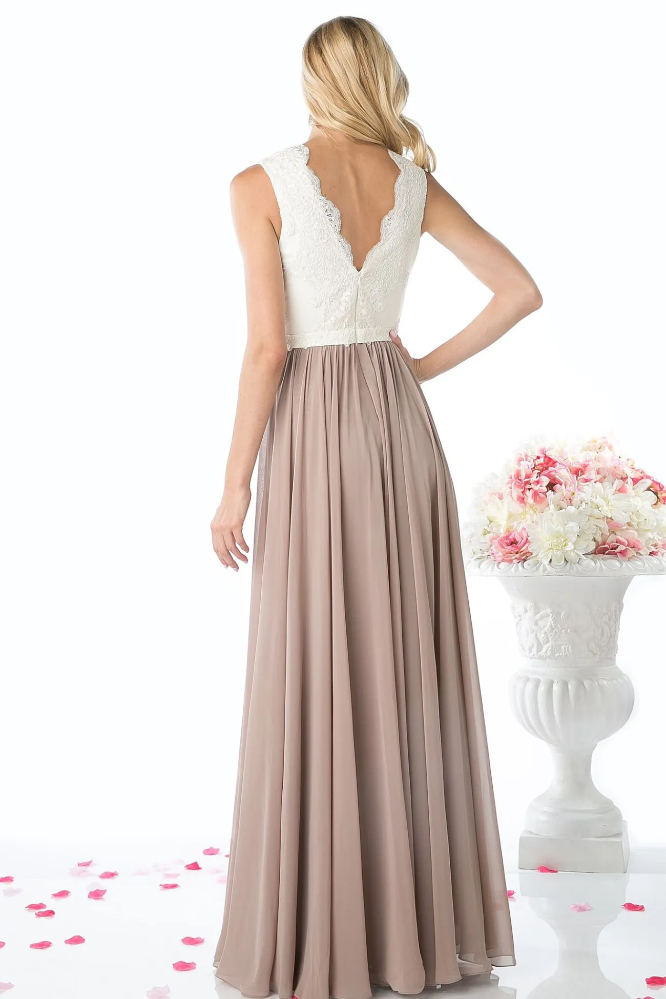 V-Neck with Two Colors Dress