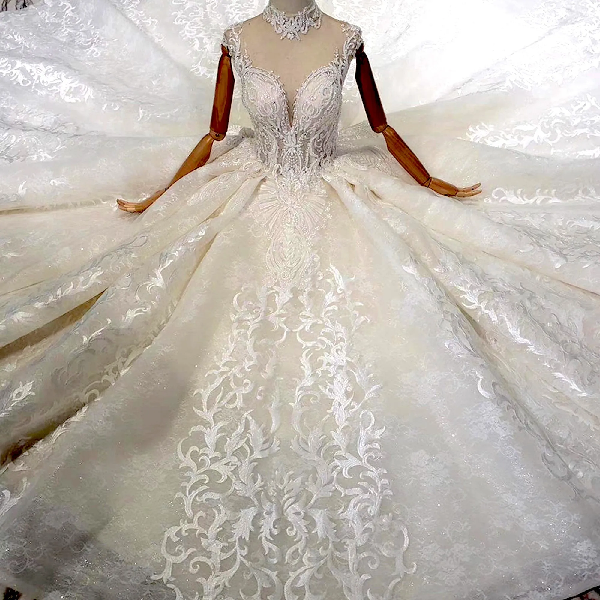 VB Beaded Modern Ball Gown Wedding Dress
