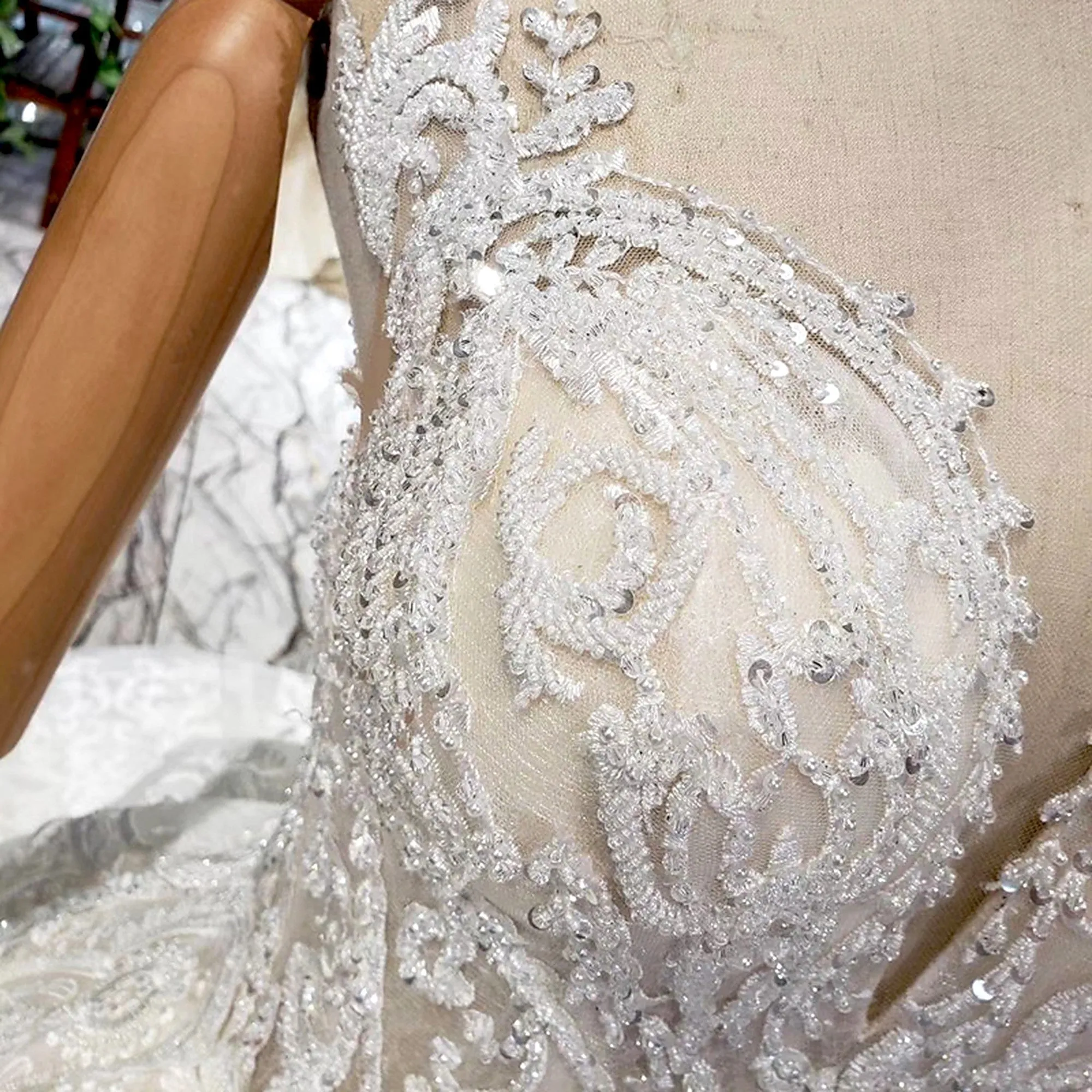 VB Beaded Modern Ball Gown Wedding Dress