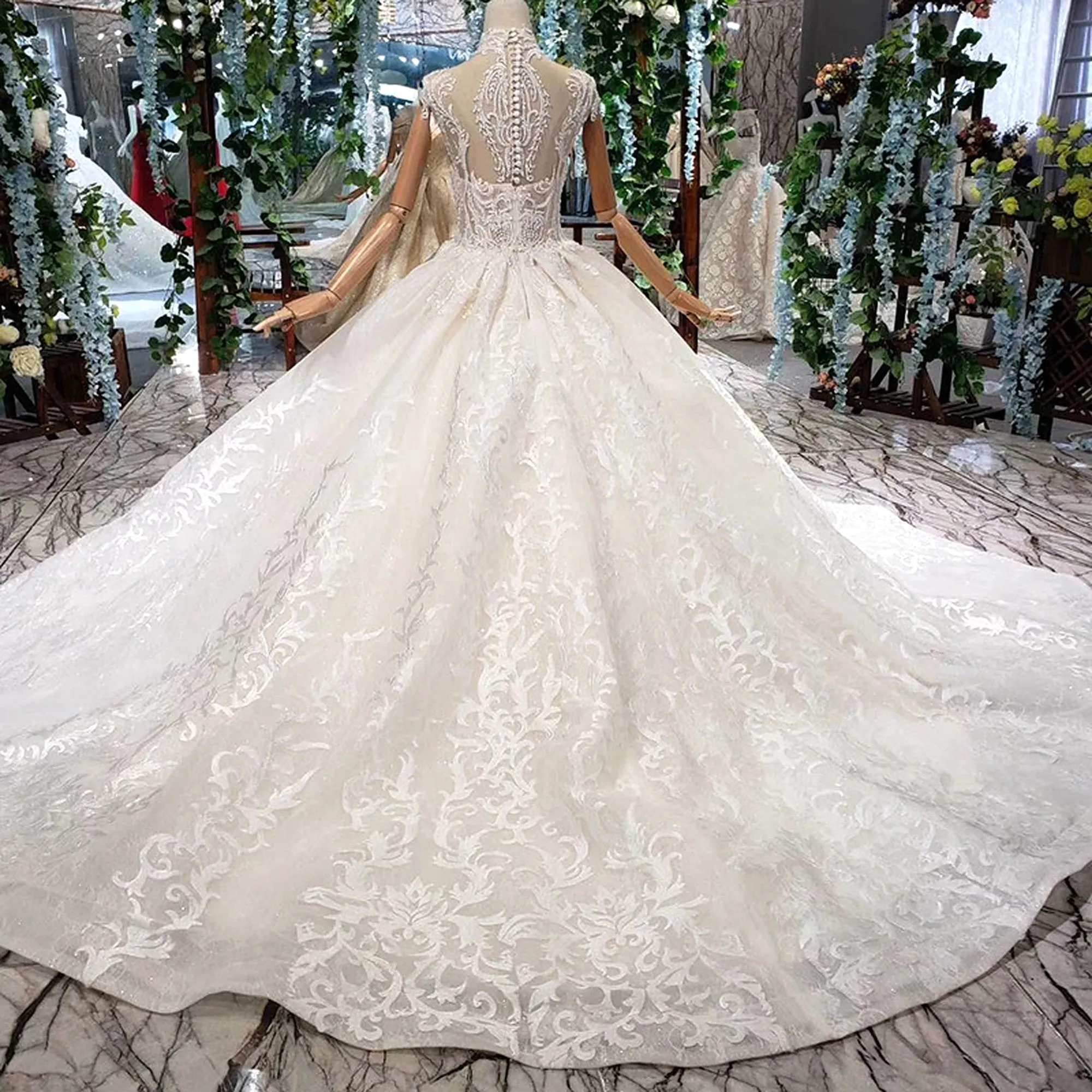 VB Beaded Modern Ball Gown Wedding Dress