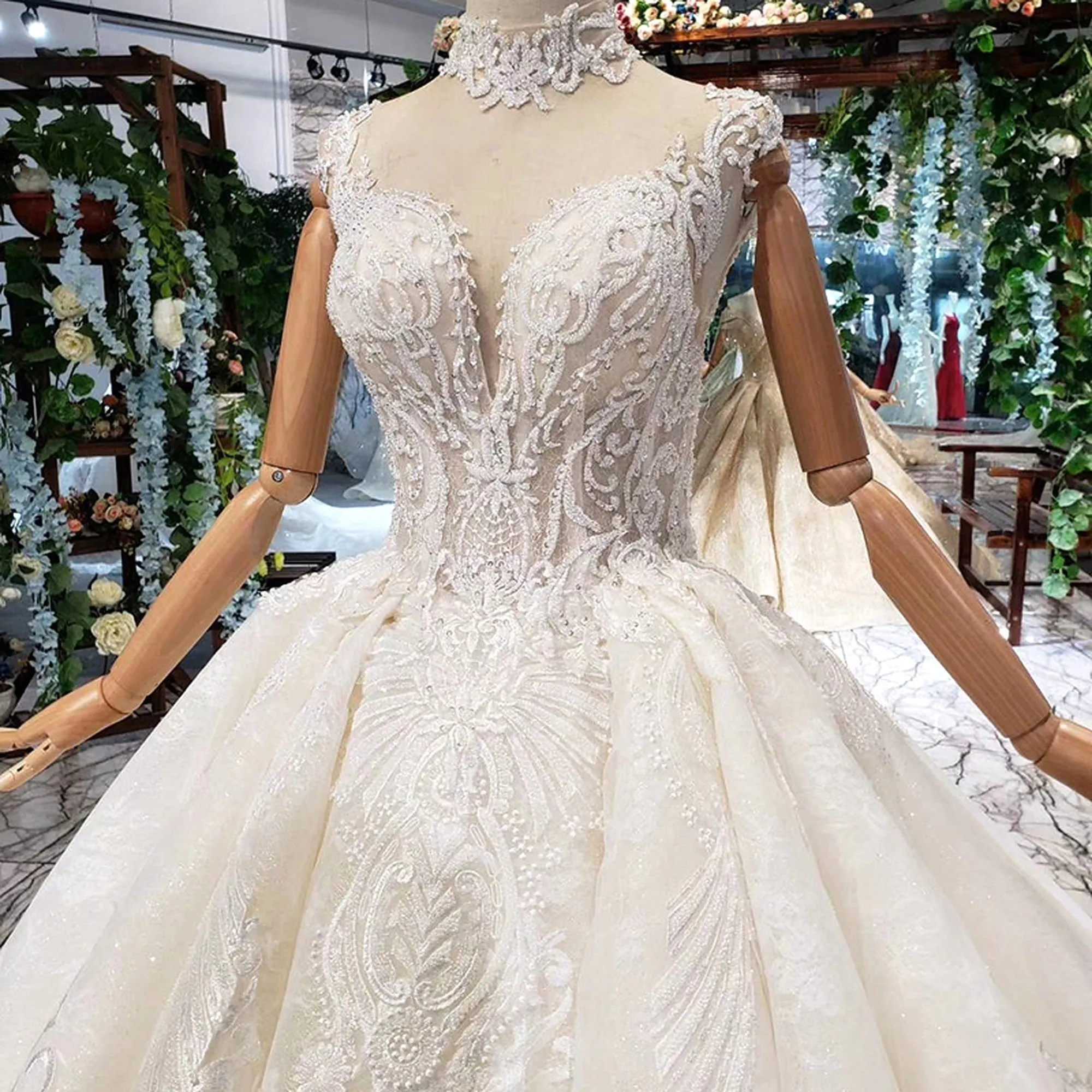 VB Beaded Modern Ball Gown Wedding Dress