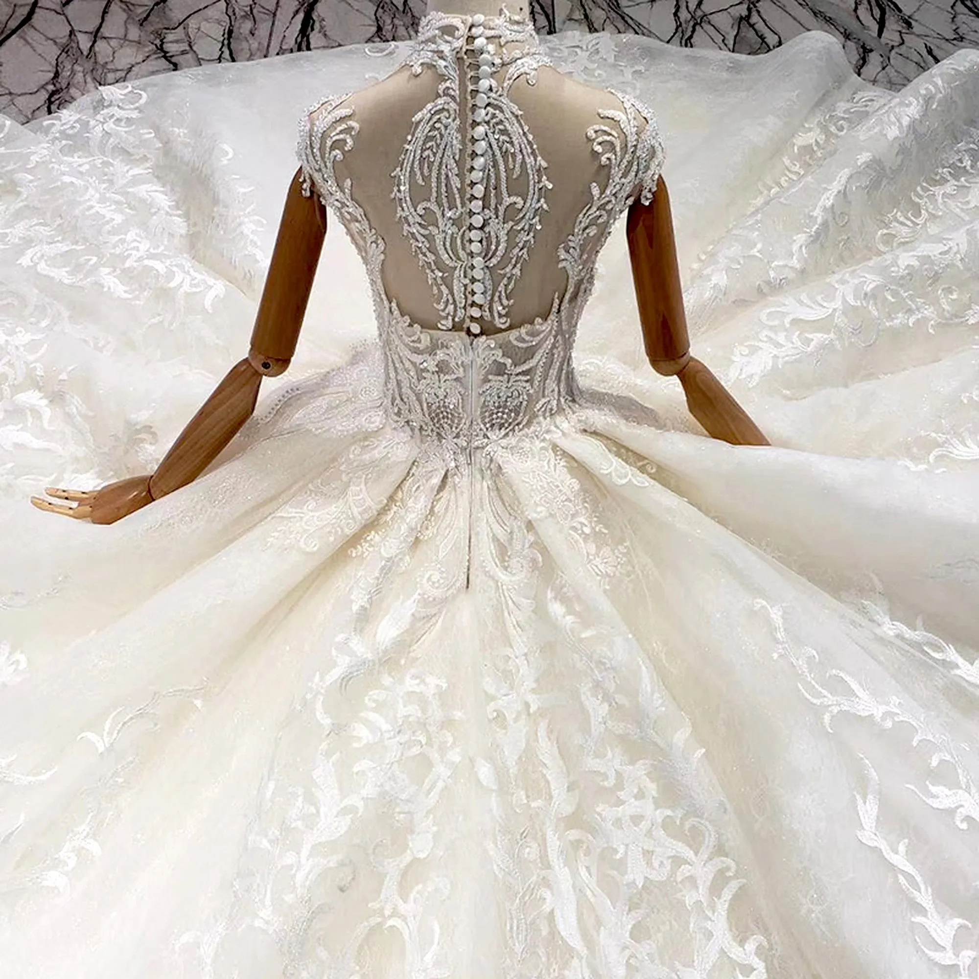 VB Beaded Modern Ball Gown Wedding Dress