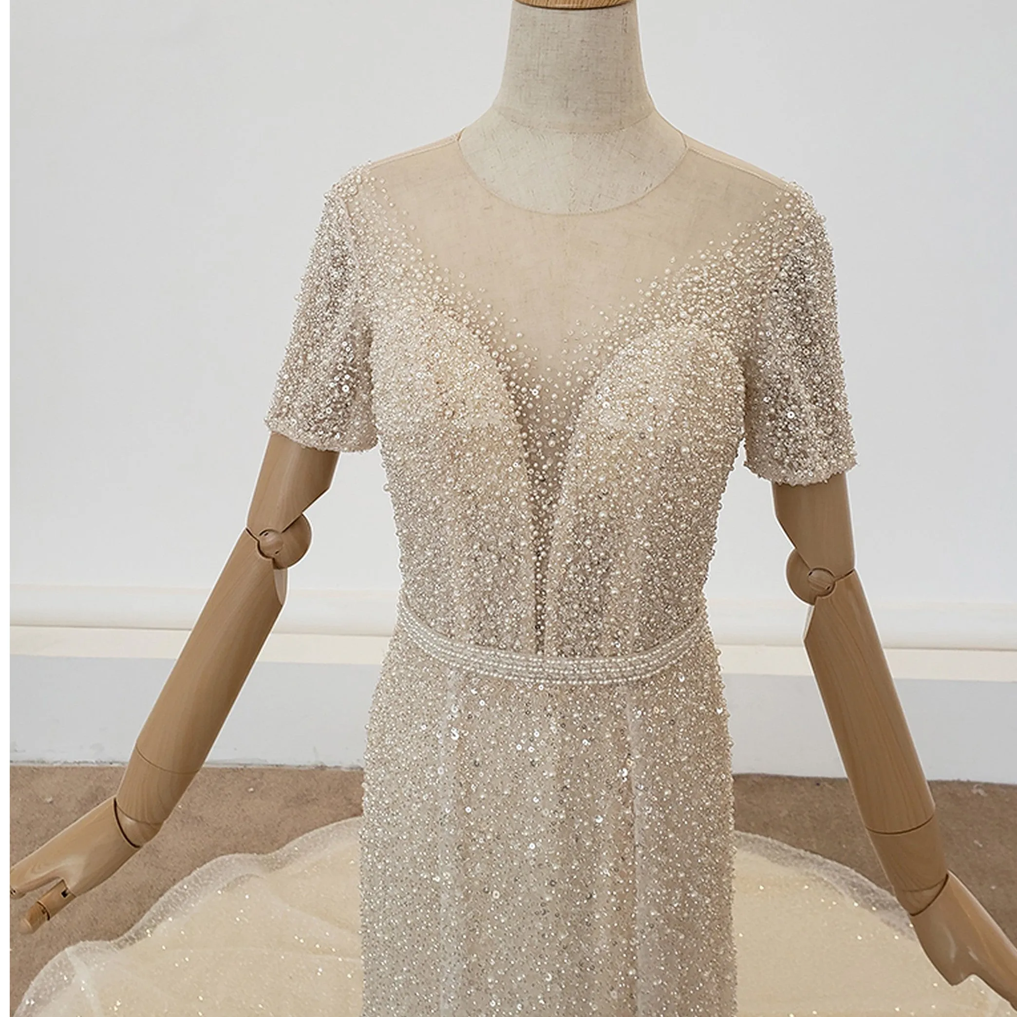 VB Crystal Full Beaded Mermaid Princess Wedding Dress
