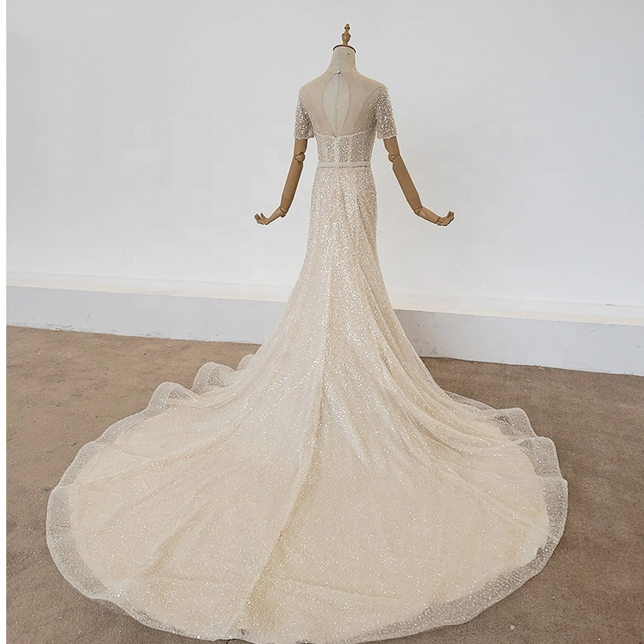 VB Crystal Full Beaded Mermaid Princess Wedding Dress