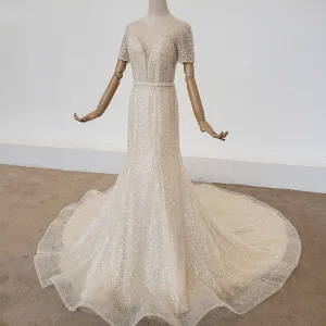 VB Crystal Full Beaded Mermaid Princess Wedding Dress