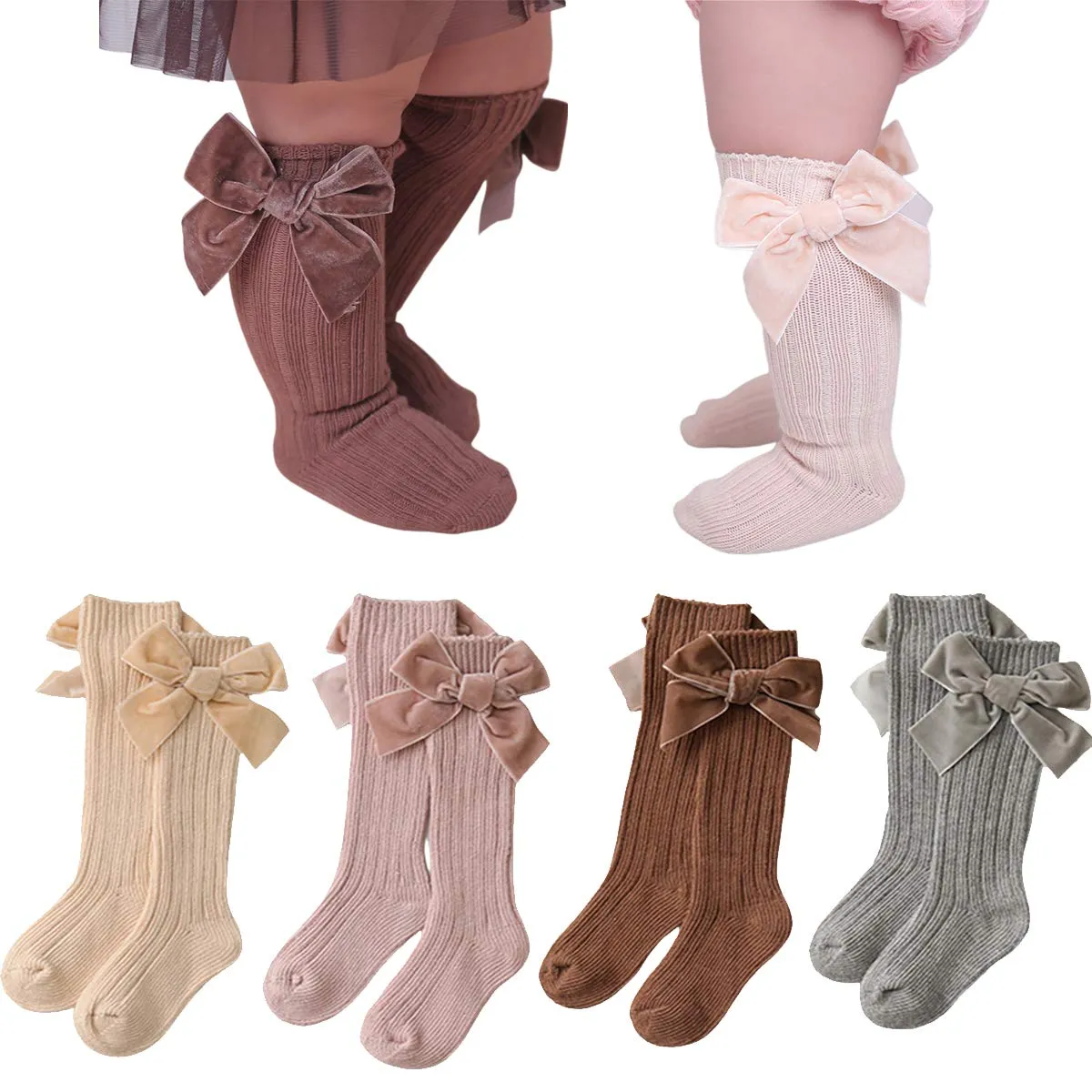 Velvet Bows on Socks