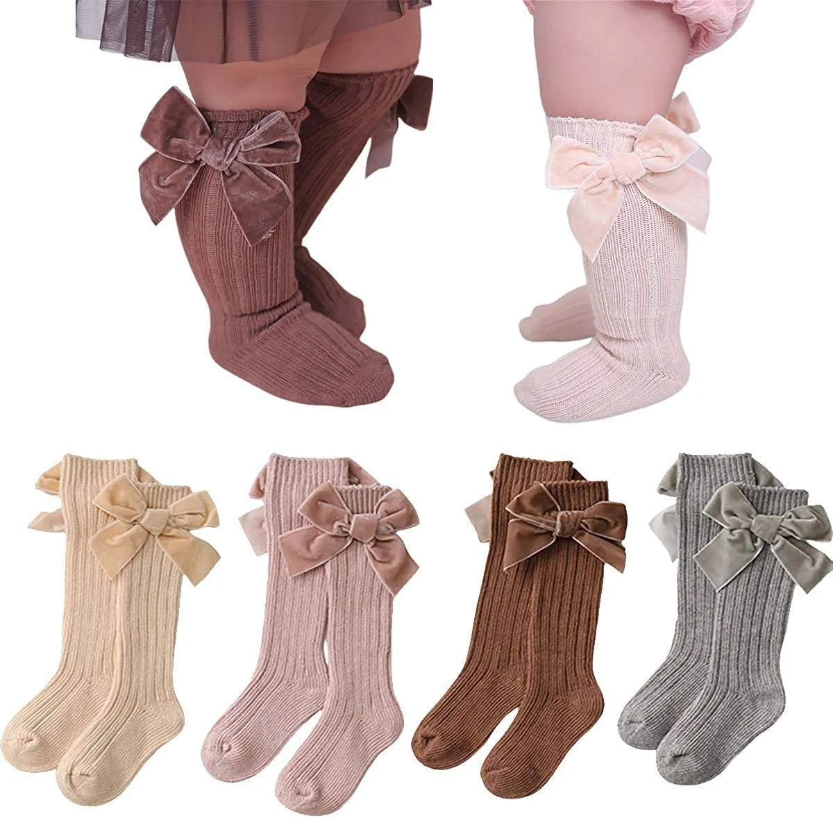 Velvet Bows on Socks