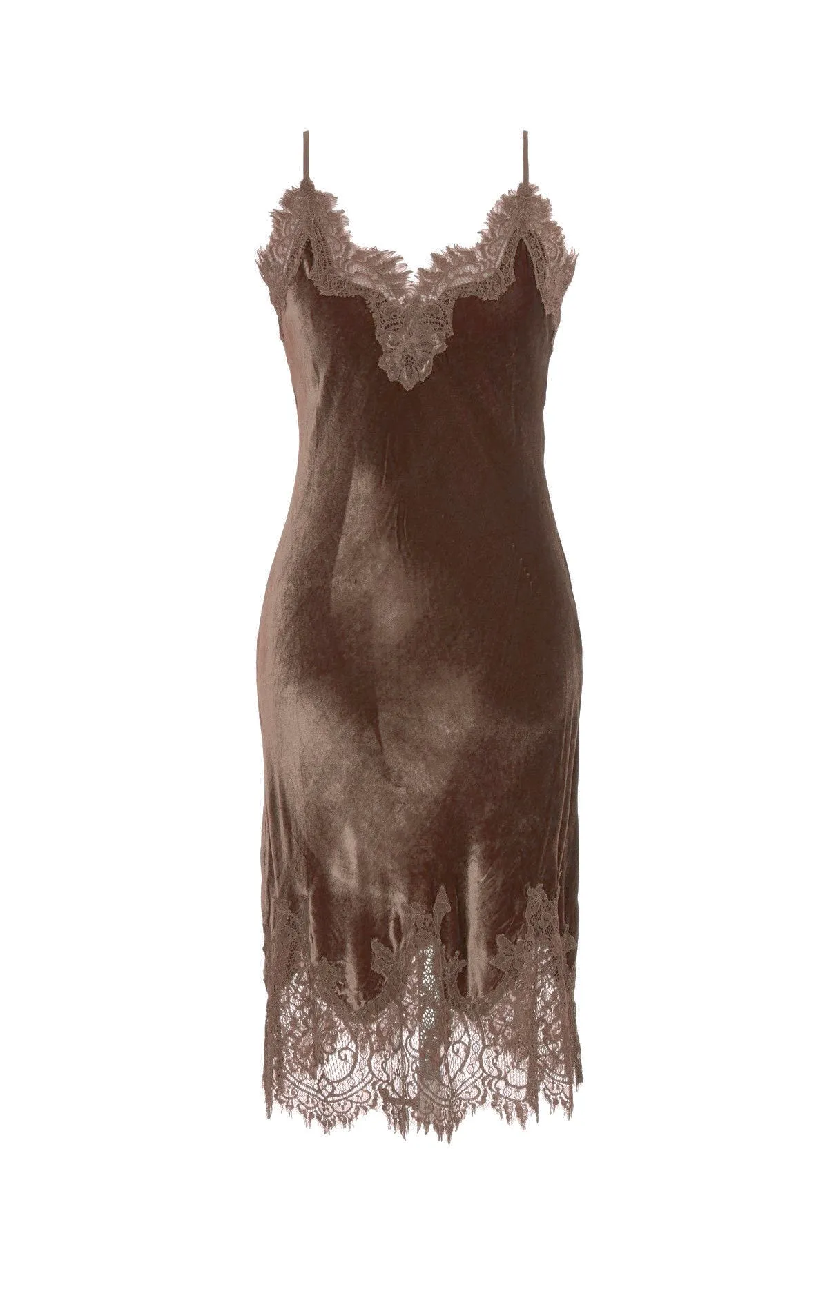 Velvet Coco Lace Dress - Fudge
