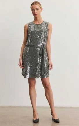 Velvet Katherine Sequin Dress - Gunmetal