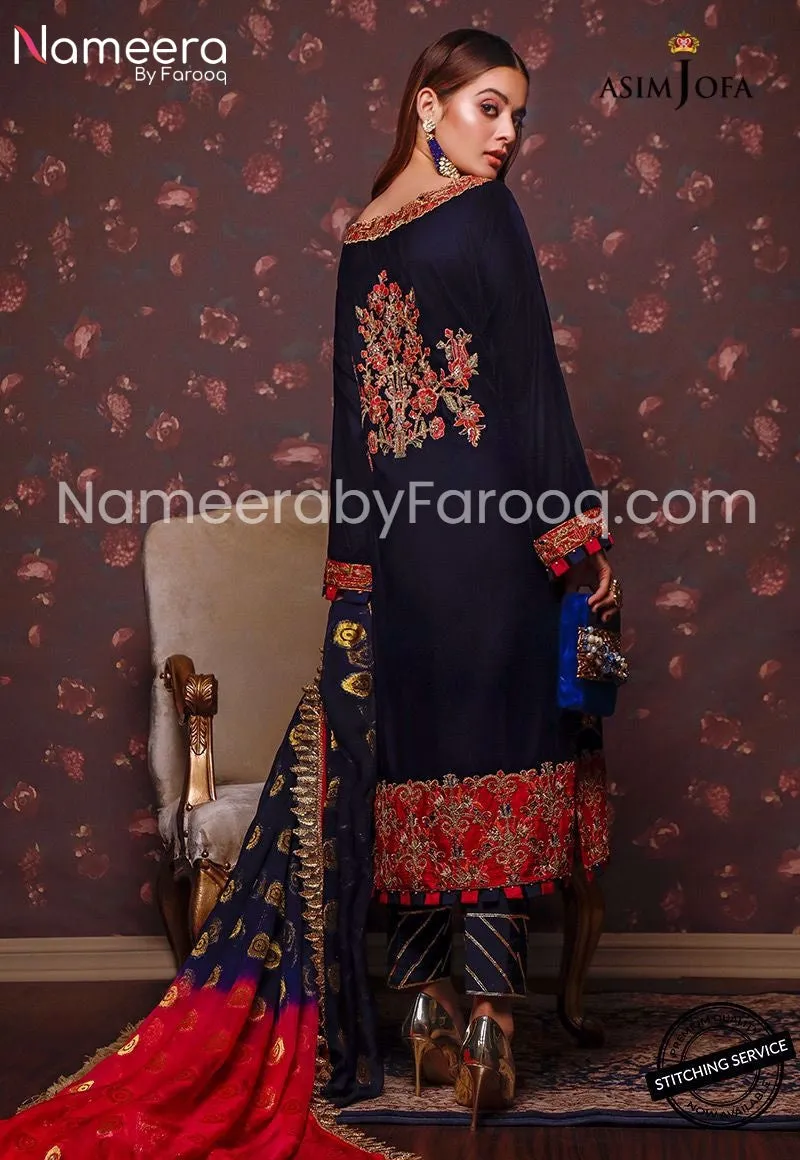 Velvet Pakistani Wedding Party Dress #PN108