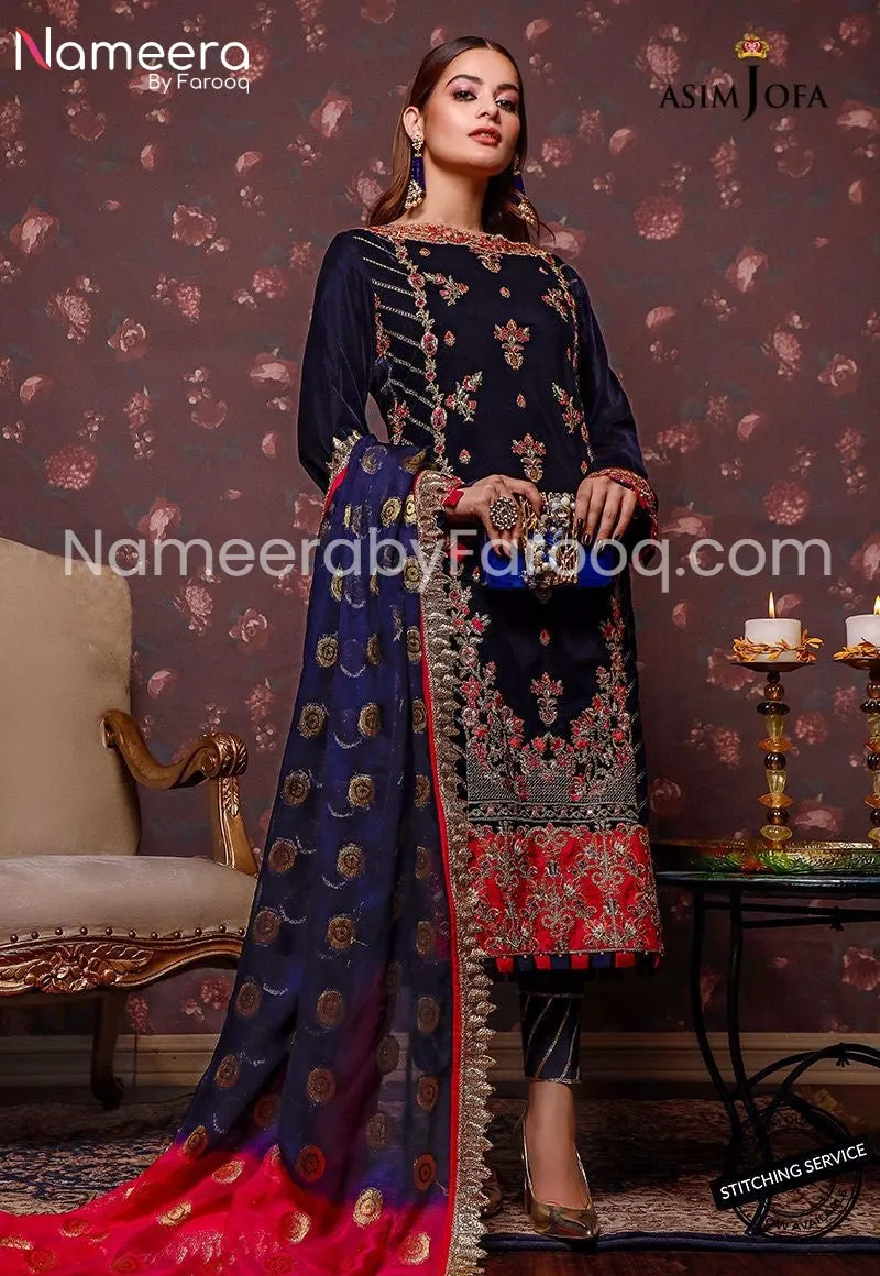 Velvet Pakistani Wedding Party Dress #PN108
