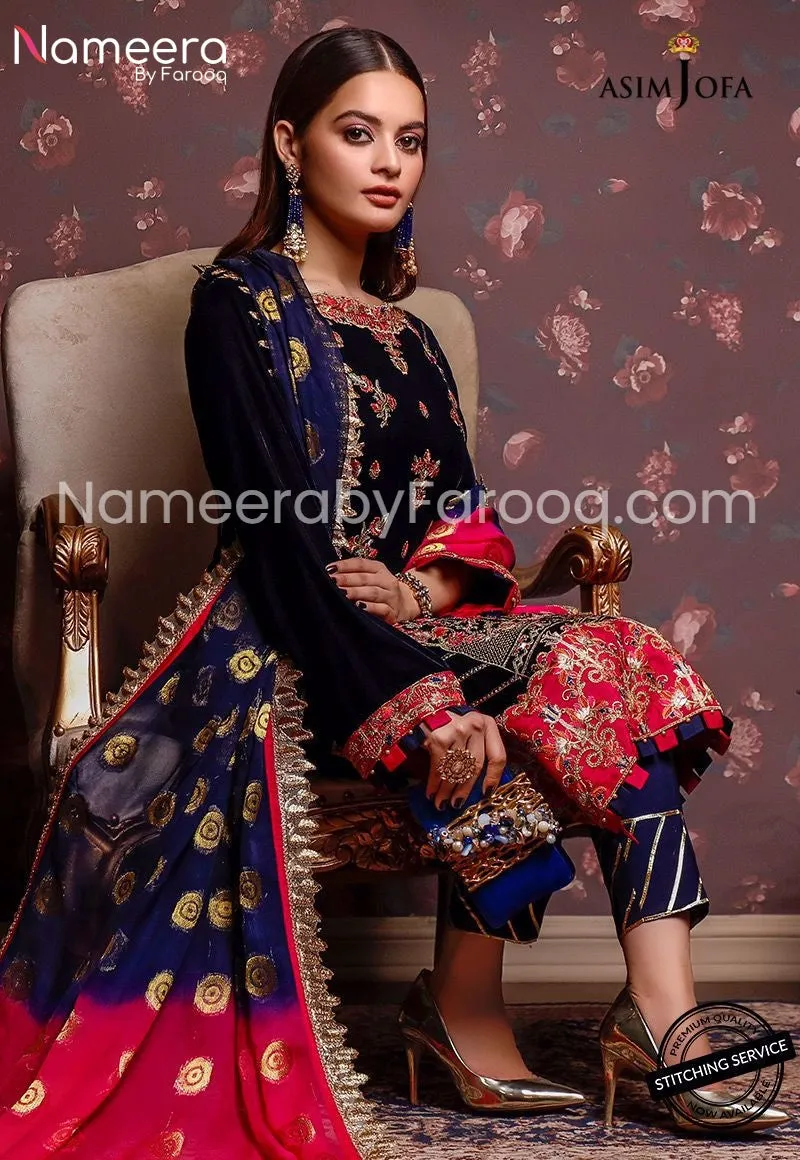 Velvet Pakistani Wedding Party Dress #PN108