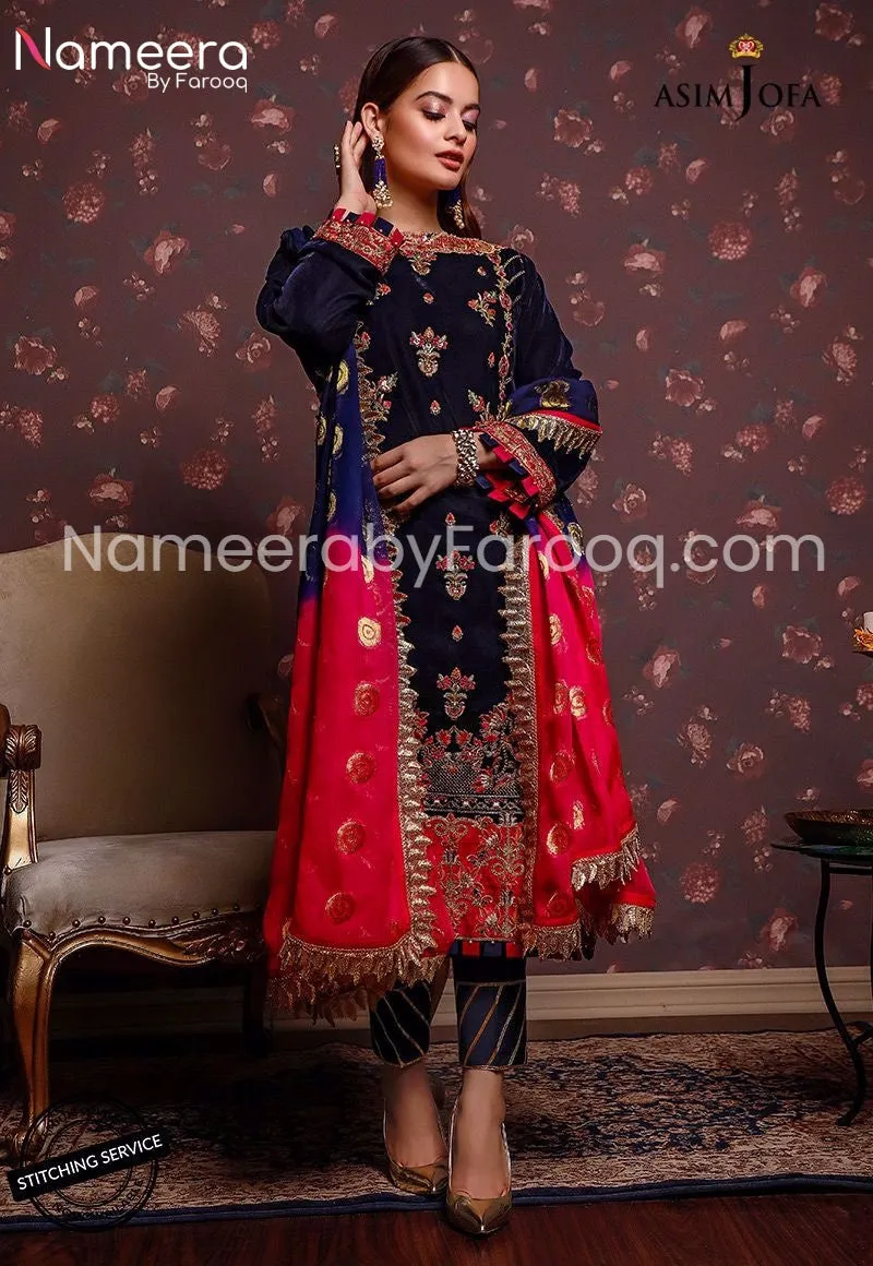 Velvet Pakistani Wedding Party Dress #PN108