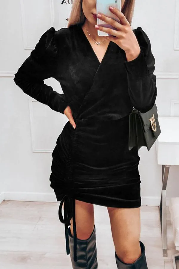 Velvet Ruched Dress