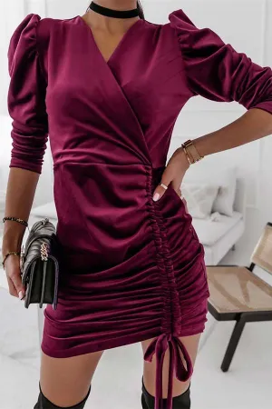 Velvet Ruched Dress