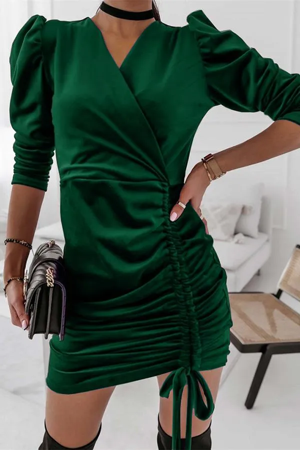 Velvet Ruched Dress