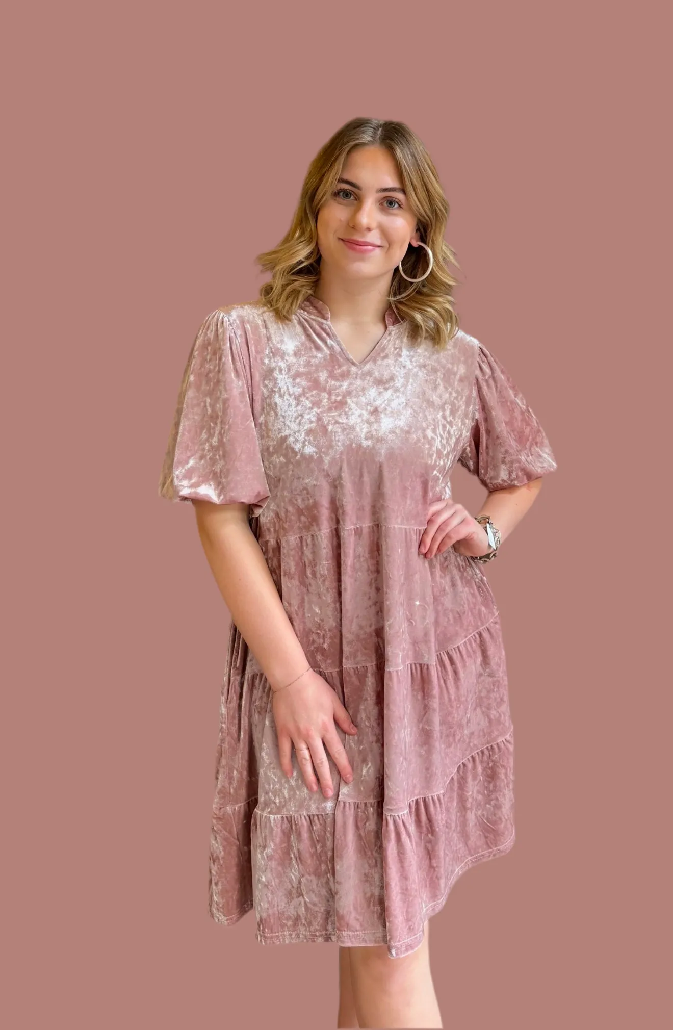 Velvet Tiered Dress