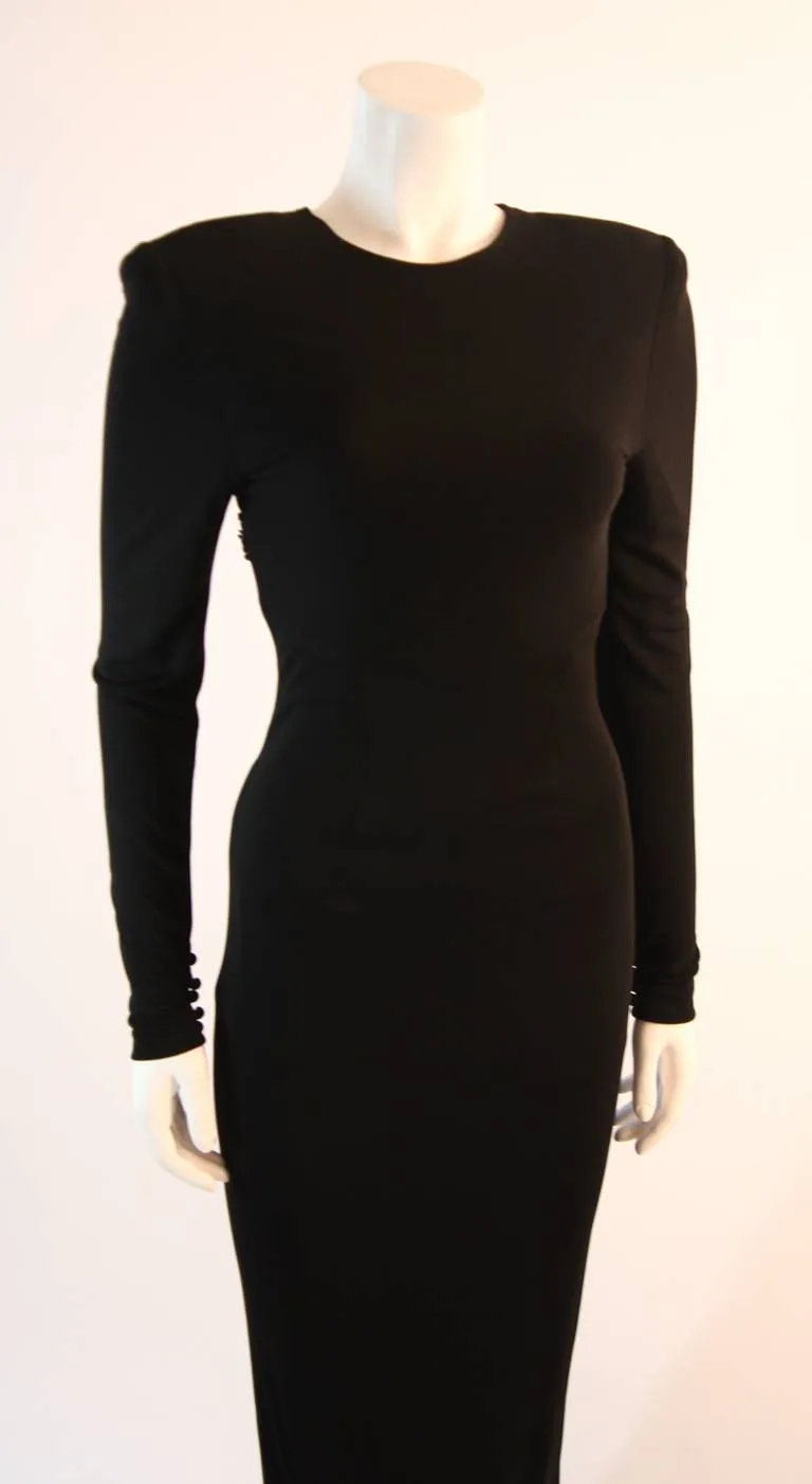 VICKY TIEL Sequined Lace Black Gown Size 38