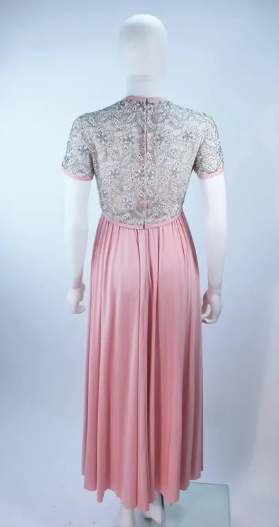 VICTORIA ROYAL Pink Beaded Gown Size 2-4