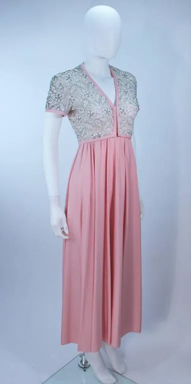 VICTORIA ROYAL Pink Beaded Gown Size 2-4