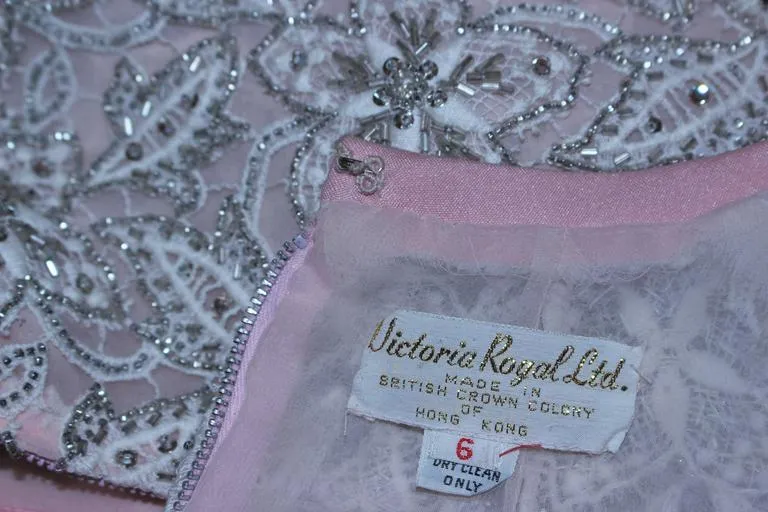 VICTORIA ROYAL Pink Beaded Gown Size 2-4
