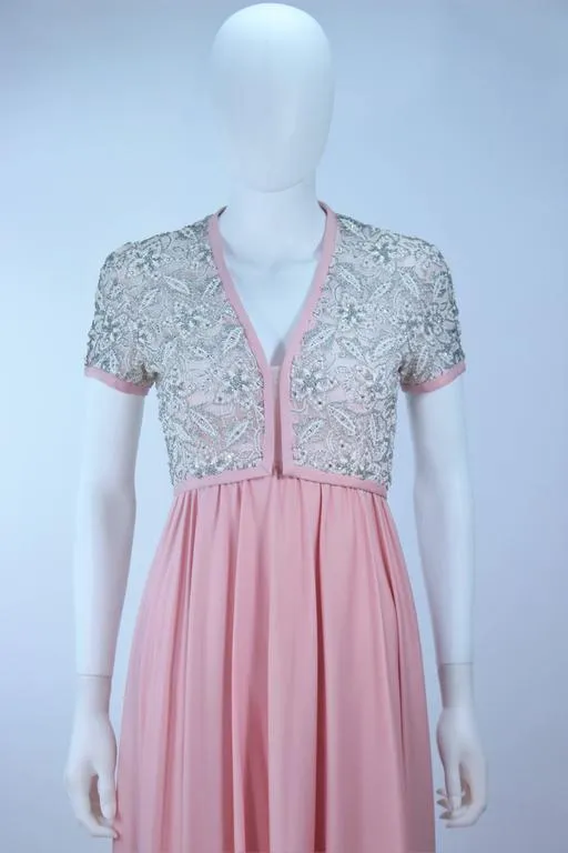 VICTORIA ROYAL Pink Beaded Gown Size 2-4