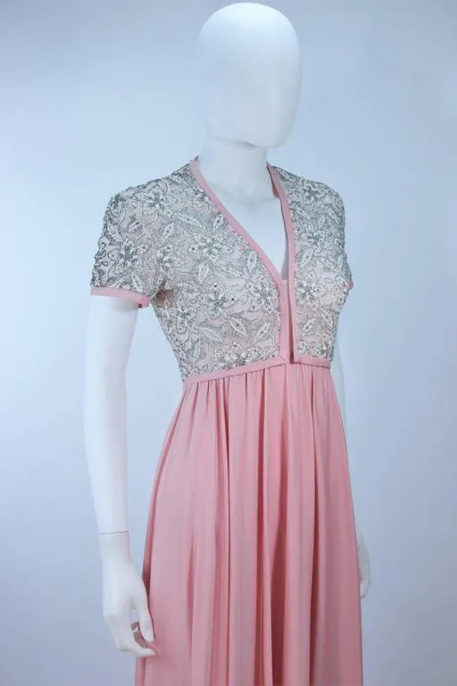 VICTORIA ROYAL Pink Beaded Gown Size 2-4