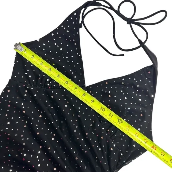 Vintage 90s Jodi Kristopher Y2K‎ Black Silver Sequined Gown Dress