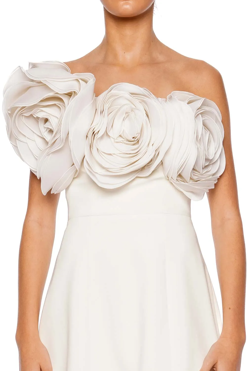 Violette Rosette Strapless Mini Dress