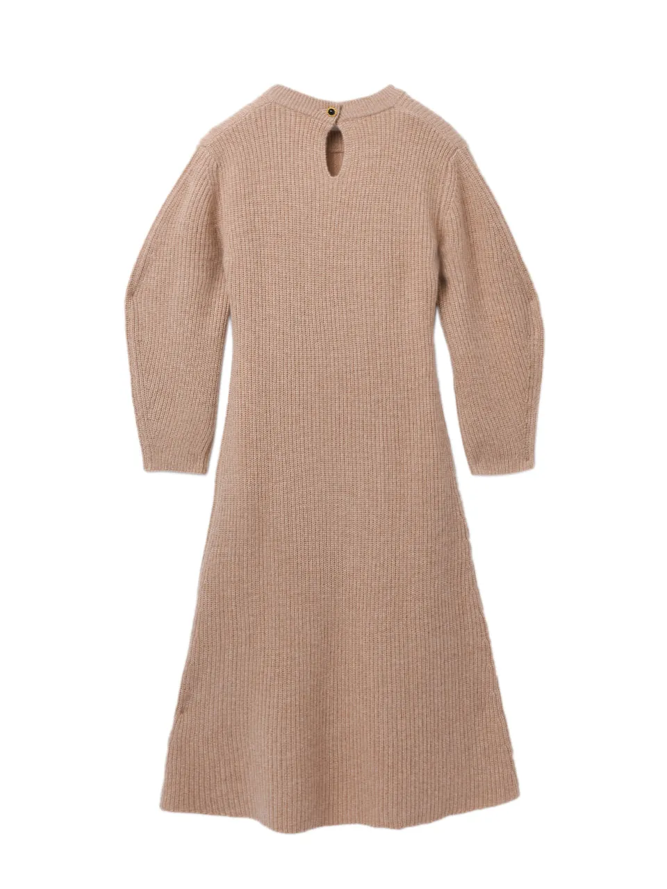 Volume Sleeve A Line Dress_Camel