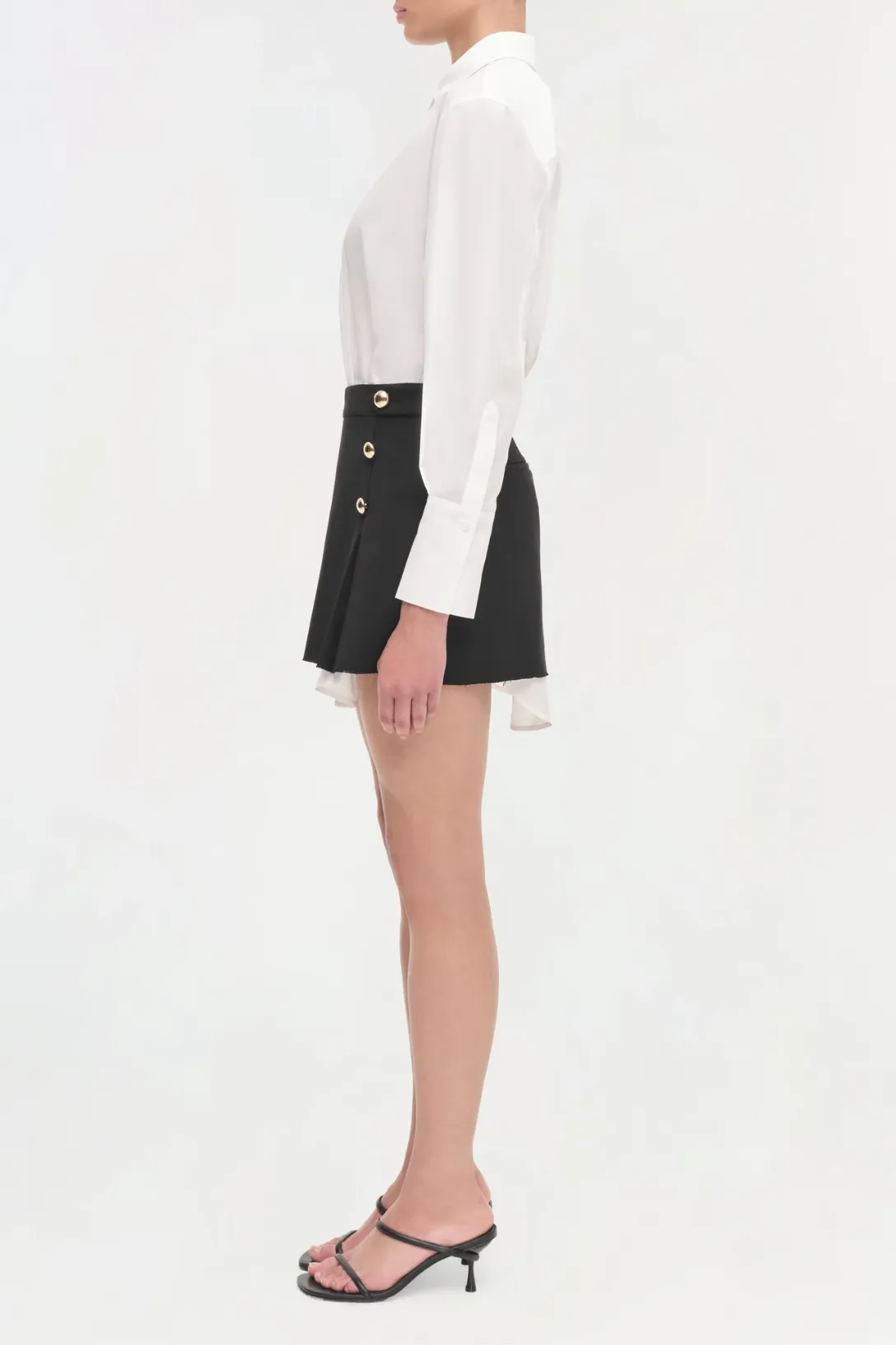 Warren Shirt Combo Mini Dress | White Multi