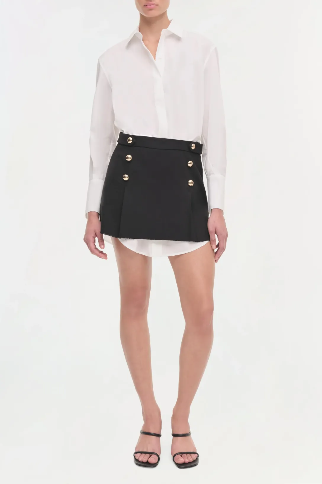 Warren Shirt Combo Mini Dress | White Multi
