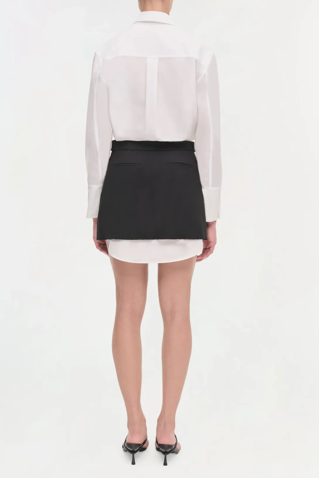 Warren Shirt Combo Mini Dress | White Multi