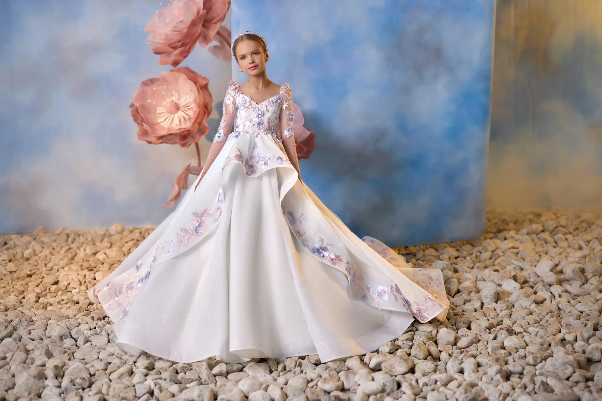 Watercolor Blossoms Communion Dress