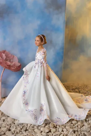 Watercolor Blossoms Communion Dress