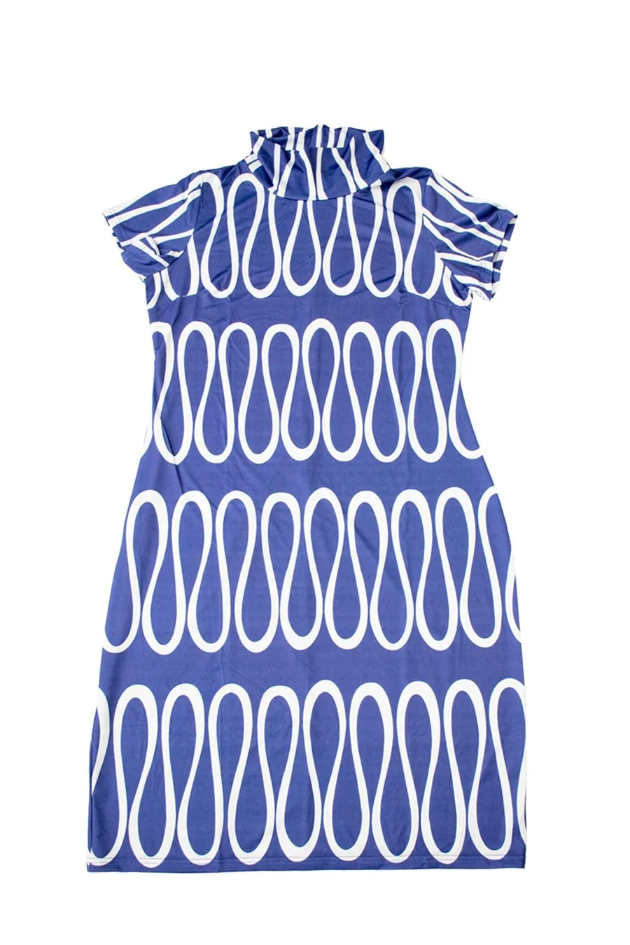 Wavy Short Sleeve Bodycon Dress-All Sizes to Plus Size