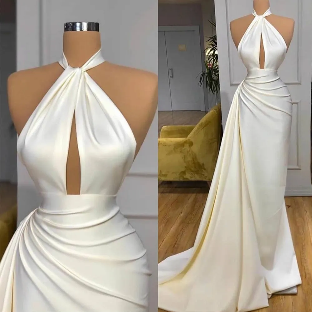 white evening dresses long elegant mermaid satin off white simple formal party dresses vestidos de fiesta