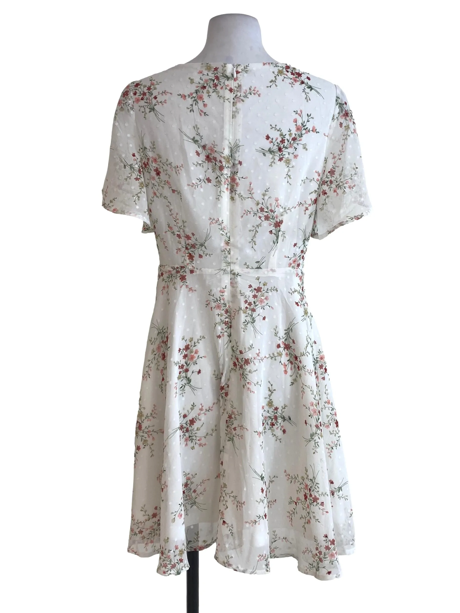 White Floral A Line Dress